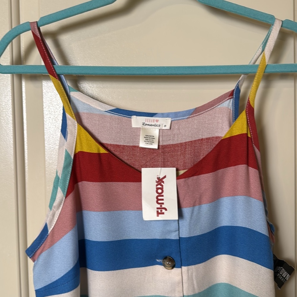Multicolor Striped Button-Front Tank Top - Picture 2 of 5